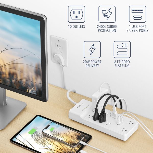 Insignia Surge Protector 10 Outlets USB Charging 2400 Joules-1