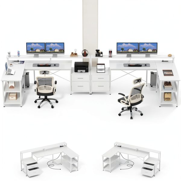 Aheaplus L Shaped Desk with Power Hub LED Gaming Office-2