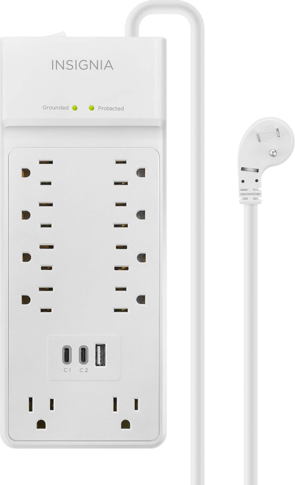 Insignia Surge Protector 10 Outlets USB Charging 2400 Joules-0