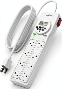 BN-LINK 8-Outlet Surge Protector Digital Timer Safety-0