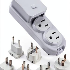 Ceptics Travel Power Strip with USB Type C Adapter Plugs-0
