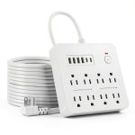 Compact Power Strip with USB Charging and Surge Protection-0