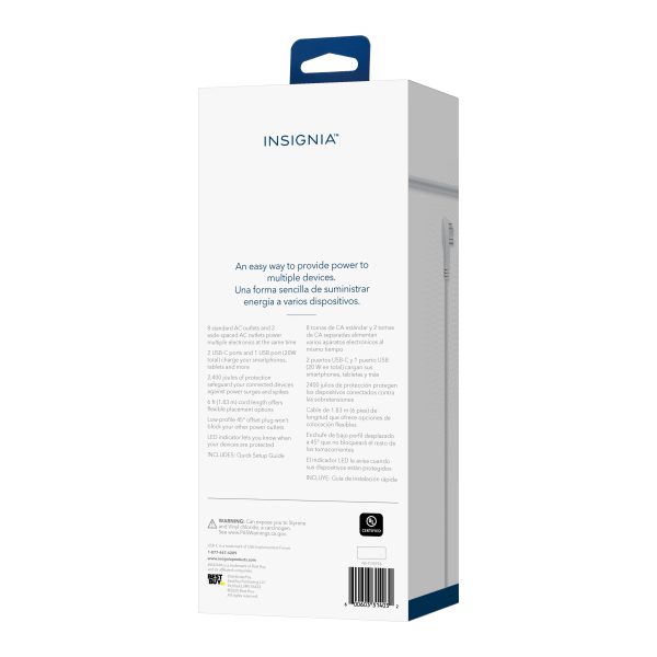 Insignia Surge Protector 10 Outlets USB Charging 2400 Joules-7