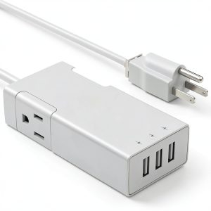 SANNOXY 3 Port USB Charger 2 AC Outlets Aluminum Power Strip-0