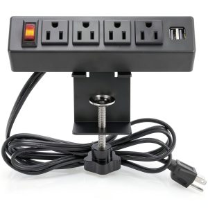 Desk Clamp Power Strip with USB Outlets Workspace-0