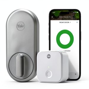 Yale Approach Smart Lock with WiFi Black and Silver Retrofit Deadbolt-0